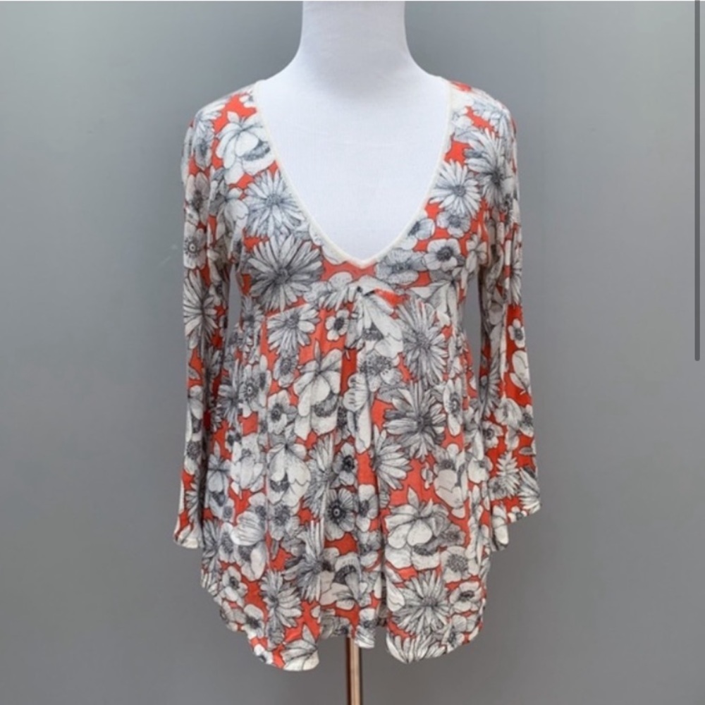 Anthropologie Knitted Knotted Floral Sweater S